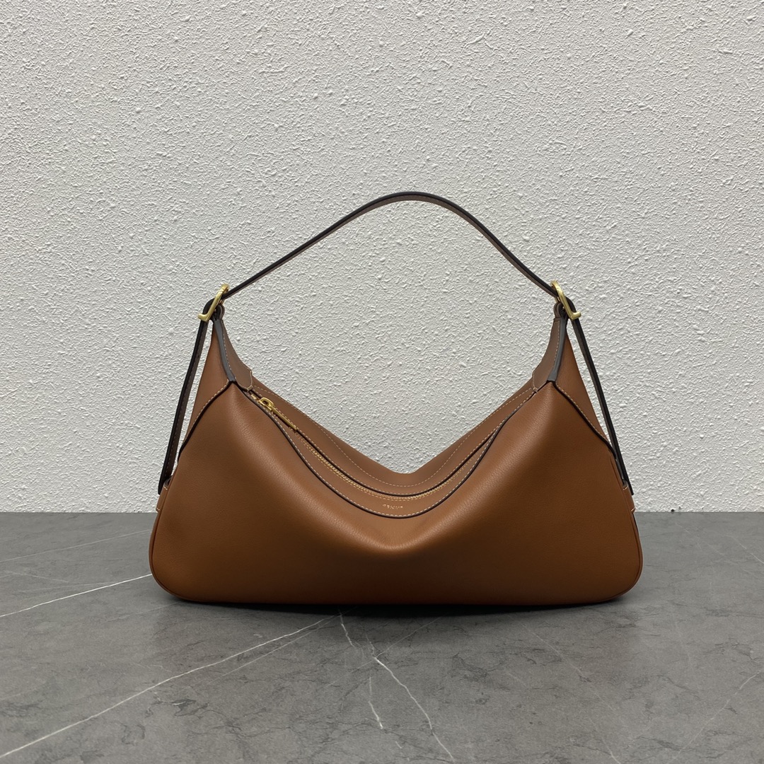 Celine Medium Romy Shoulder Bag Handbag In Supple Calfskin Tan 197443